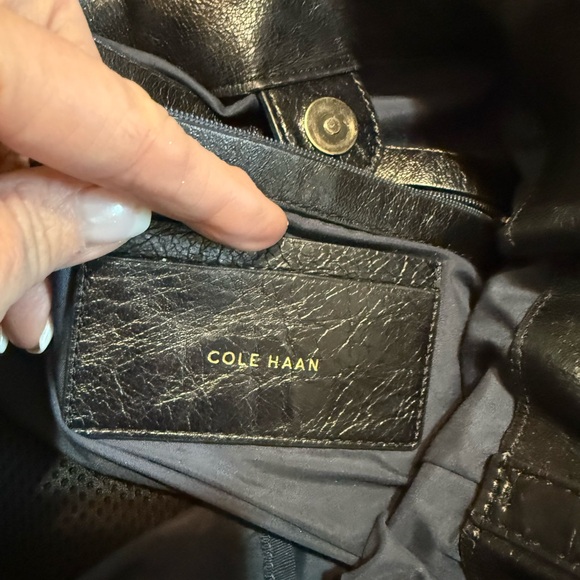 Cole Haan Black Leather Shoulder Bag - Picture 4 of 8